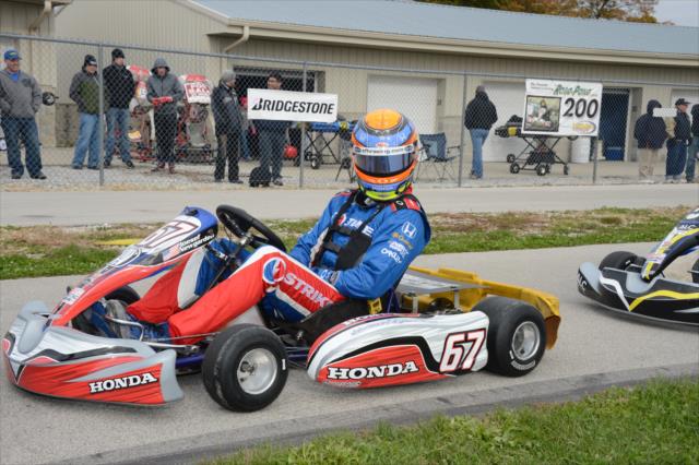 Josef Newgarden prepares to take the track at the at the Dan Wheldon Pro-Am Karting Classic -- Photo by: Chris Owens