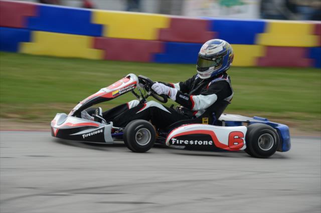 Sebastian Saavedra during the early stages of the Dan Wheldon Pro-Am Karting Classic -- Photo by: Chris Owens