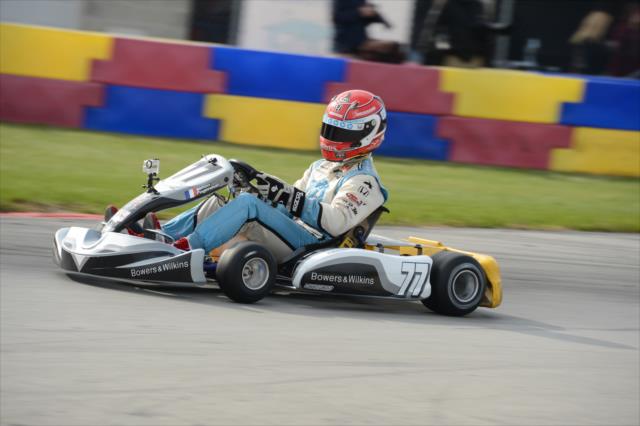 Simon Pagenaud races towards the esses during the Dan Wheldon Pro-Am Karting Classic -- Photo by: Chris Owens
