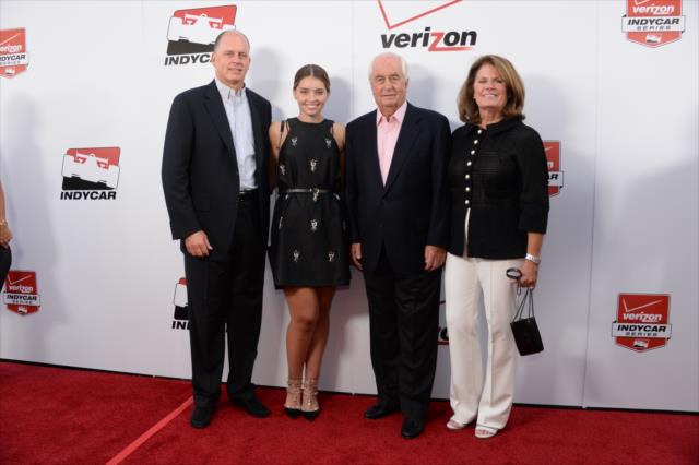 Roger Penske and his family arrive on the red carpet prior to the 2014 INDYCAR Championship Celebration