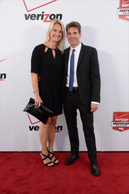 Will Power and his wife Liz arrive on the red carpet prior to the 2014 INDYCAR Championship Celebration