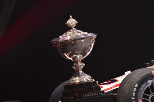The Astor Cup on the stage during the 2014 INDYCAR Championship Celebration -- Photo by: Chris Owens