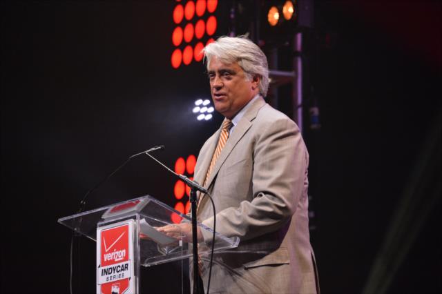 INDYCAR CEO Mark Miles at the podium during the 2014 INDYCAR Championship Celebration -- Photo by: Chris Owens