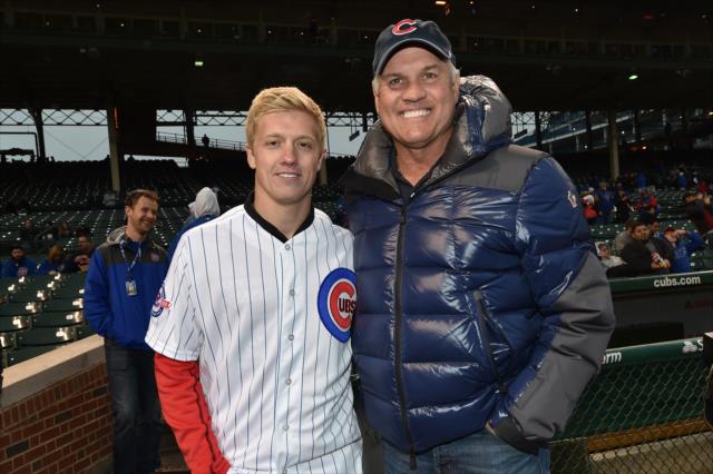 Borg-Warner Trophy & Spencer Pigot visit Wrigley Field & Chicago Cubs - Monday, May 9, 2016