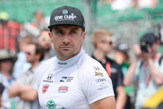 Jay Howard stares down pit lane prior to his qualification attempt for the 102nd Indianapolis 500 at the Indianapolis Motor Speedway -- Photo by: James  Black