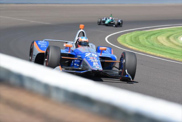 Stefan Wilson sails out of Turn 1 during the final practice for the 102nd Indianapolis 500 during Miller Lite Carb Day at the Indianapolis Motor Speedway -- Photo by: James  Black