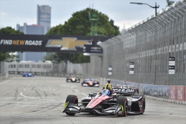 Robert Wickens sets up for Turn 1 during Race 2 of the Chevrolet Detroit Grand Prix at Belle Isle Park -- Photo by: Chris Owens