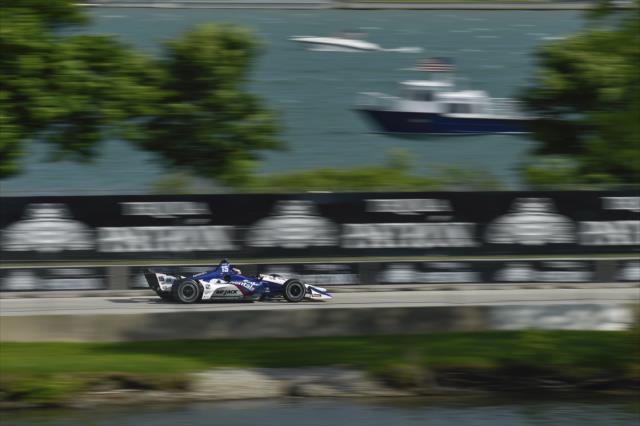 Graham Rahal streaks down the backstretch during Race 2 of the Chevrolet Detroit Grand Prix at Belle Isle Park -- Photo by: Chris Owens