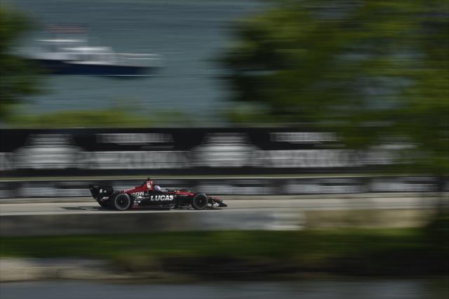 Robert Wickens streaks down the backstretch during Race 2 of the Chevrolet Detroit Grand Prix at Belle Isle Park -- Photo by: Chris Owens
