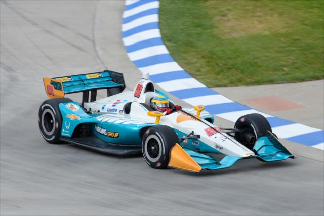 Gabby Chaves sails into Turn 5 during Race 2 of the Chevrolet Detroit Grand Prix at Belle Isle Park -- Photo by: James  Black