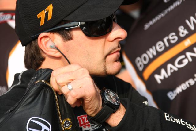 Alex Tagliani suiting up for practice -- Photo by: Chris Jones