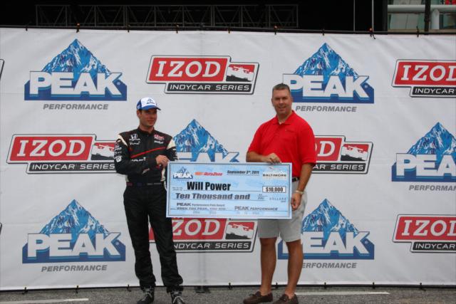 Will Power, Peak Performance Pole Award Winners -- Photo by: Chris Jones