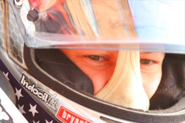 Marco Andretti focuses in the car -- Photo by: Shawn Gritzmacher