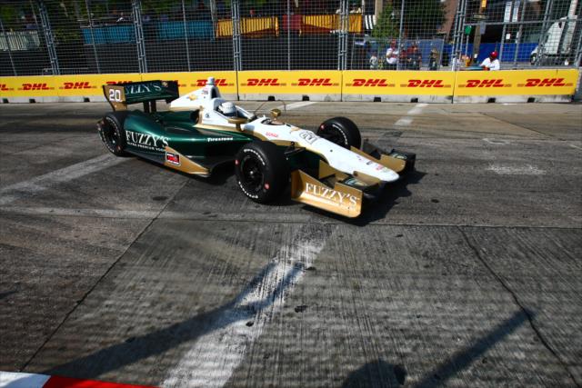 Ed Carpenter dives into Turn 1 during the Grand Prix of Baltimore -- Photo by: Bret Kelley