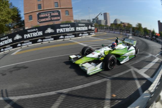 Stefan Wilson drives through Turn 8 during the final warmup for the Grand Prix of Baltimore -- Photo by: John Cote