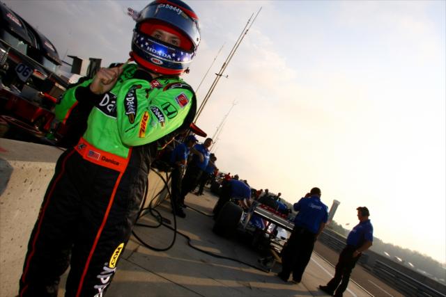Early morning for Danica Patrick. -- Photo by: Dan Helrigel