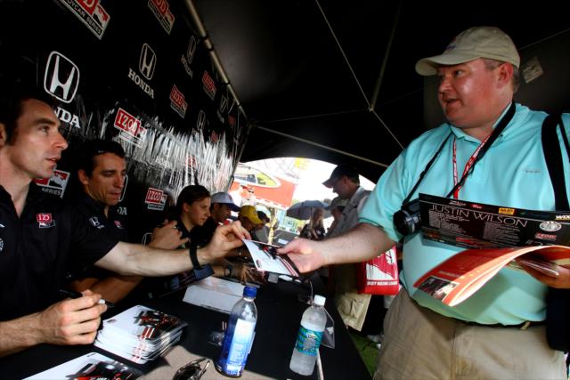 Simon Pagenaud at the driver autograph session -- Photo by: Dan Helrigel