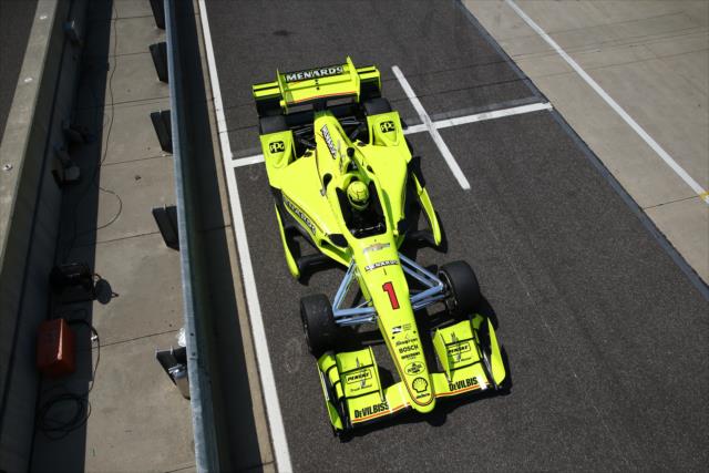 Simon Pagenaud rolls down pit lane during the open test at Barber Motorsports Park -- Photo by: Chris Jones