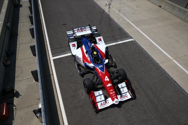 Conor Daly rolls down pit lane during the open test at Barber Motorsports Park -- Photo by: Chris Jones