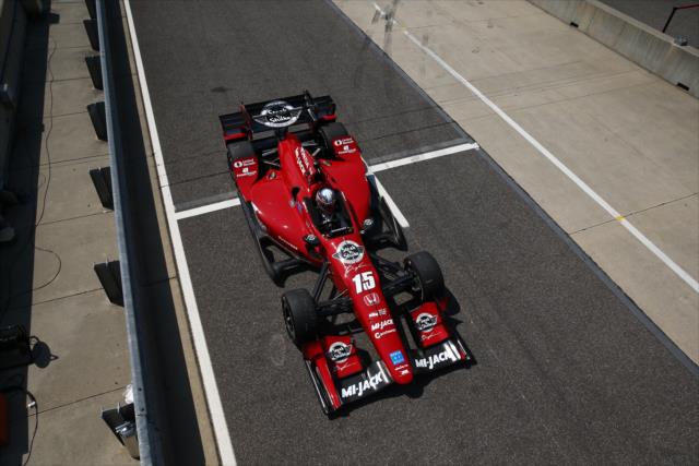 Graham Rahal rolls down pit lane during the open test at Barber Motorsports Park -- Photo by: Chris Jones