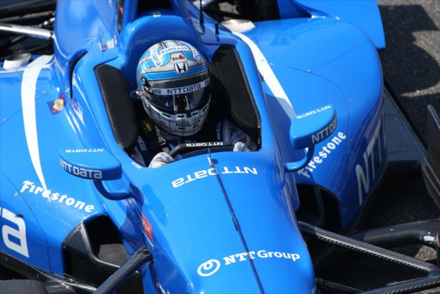 Tony Kanaan rolls down pit lane during the open test at Barber Motorsports Park -- Photo by: Chris Jones