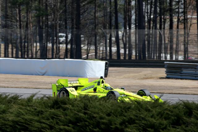 Simon Pagenaud streaks down toward Turn 5 during the open test at Barber Motorsports Park -- Photo by: Chris Jones