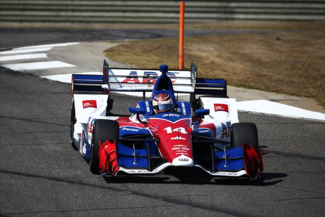 Carlos Munoz streaks into the Turn 8-9 Esses during the open test at Barber Motorsports Park -- Photo by: Chris Jones