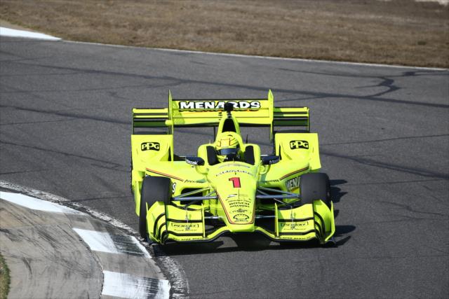 Simon Pagenaud navigates the Turn 8-9 Esses during the open test at Barber Motorsports Park -- Photo by: Chris Jones