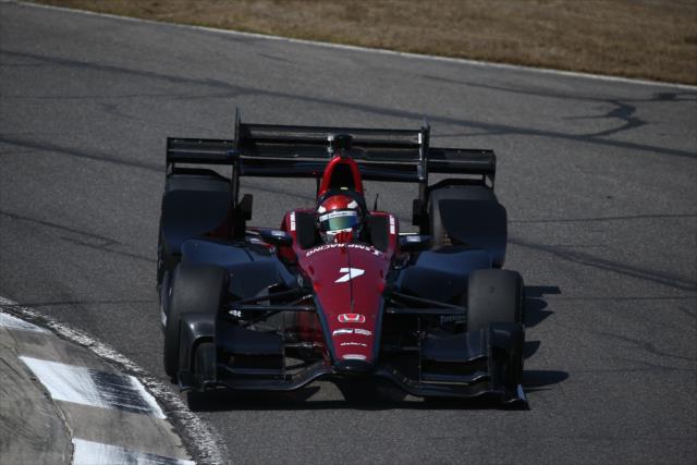 Mikhail Aleshin navigates the Turn 8-9 Esses during the open test at Barber Motorsports Park -- Photo by: Chris Jones