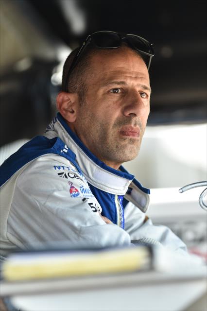 Tony Kanaan looks down pit lane during the open test at Barber Motorsports Park -- Photo by: Chris Owens