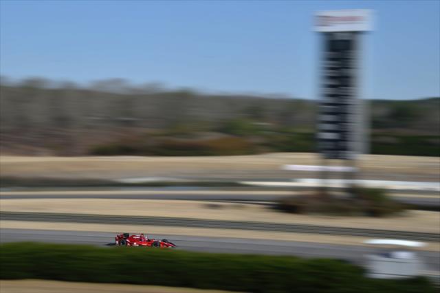 Graham Rahal streaks toward Charlotte's Web (Turn 5) during the open test at Barber Motorsports Park -- Photo by: Chris Owens