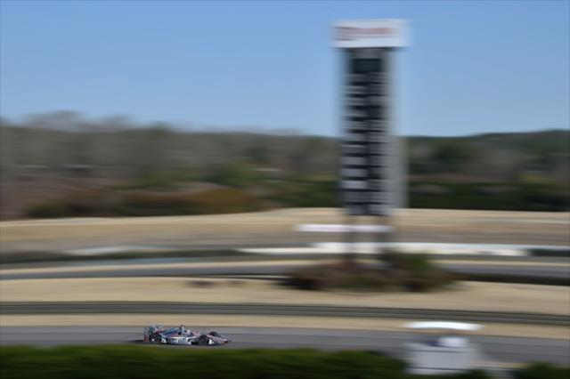 Will Power streaks toward Charlotte's Web (Turn 5) during the open test at Barber Motorsports Park -- Photo by: Chris Owens