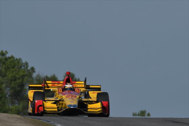 Ryan Hunter-Reay sets up for Turn 5 during the open test at Barber Motorsports Park -- Photo by: Chris Owens