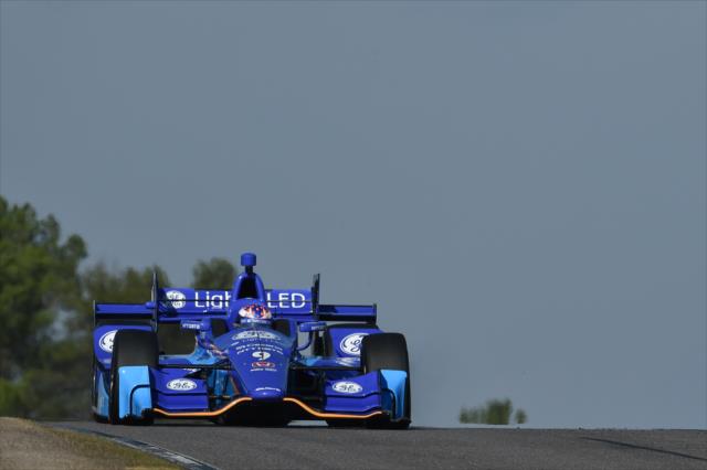 Scott Dixon sets up for Turn 5 during the open test at Barber Motorsports Park -- Photo by: Chris Owens