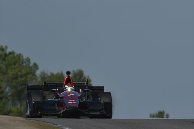 Mikhail Aleshin sets up for Turn 5 during the open test at Barber Motorsports Park -- Photo by: Chris Owens