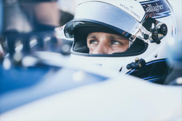 Max Chilton getting ready to be on track during the open testing at Barber Motorsports Park. -- Photo by: Joe Skibinski