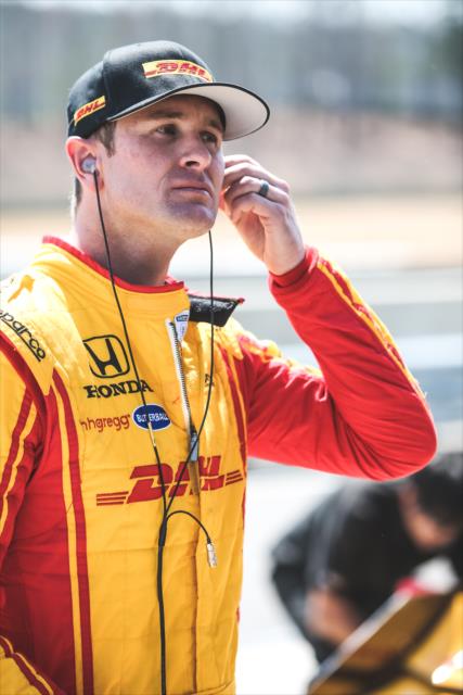 Ryan Hunter-Reay getting ready to be on track during the open testing at Barber Motorsports Park. -- Photo by: Joe Skibinski