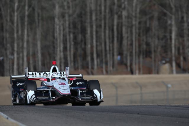 Helio Castroneves on course during the open test at Barber Motorsports Park -- Photo by: Joe Skibinski