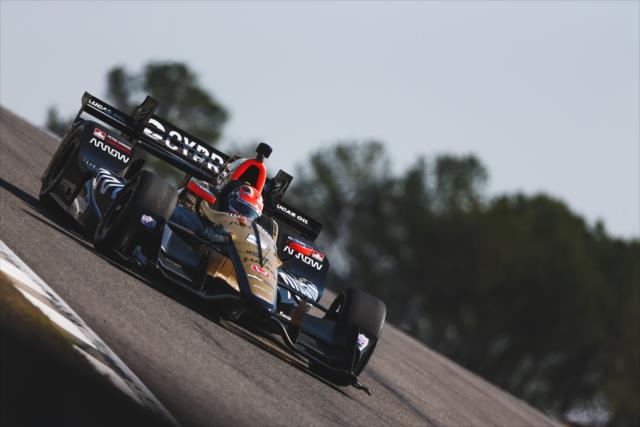 James Hinchcliffe on course during the open test at Barber Motorsports Park -- Photo by: Joe Skibinski