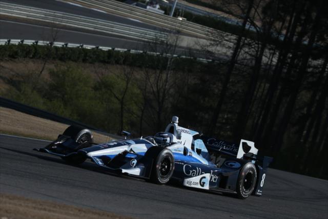 Max Chilton rolls through the Alabama Rollercoaster into Turn 2 during the open test at Barber Motorsports Park -- Photo by: Joe Skibinski