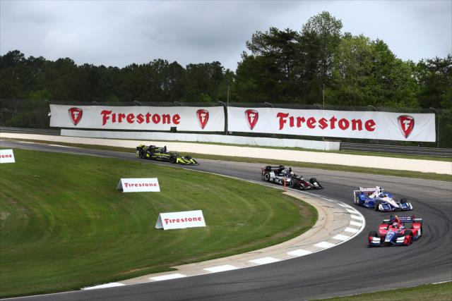 Alexander Rossi leads a group through the Turn 8-9 Esses during practice for the Honda Indy Grand Prix of Alabama at Barber Motorsports Park -- Photo by: Bret Kelley