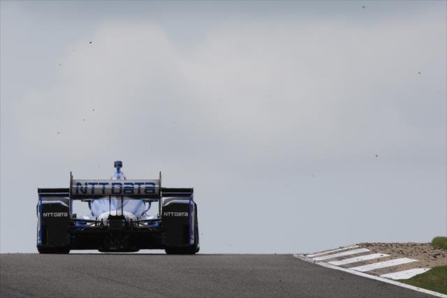Tony Kanaan crests the Turn 4 hill during practice for the Honda Indy Grand Prix of Alabama at Barber Motorsports Park -- Photo by: Joe Skibinski