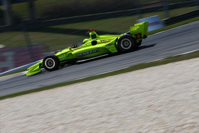 Simon Pagenaud rumbles through the Turn 8-9 Esses section during practice for the Honda Indy Grand Prix of Alabama -- Photo by: Bret Kelley