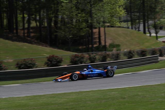 Scott Dixon rolls through Turn 14 during practice for the Honda Indy Grand Prix of Alabama -- Photo by: Chris Jones
