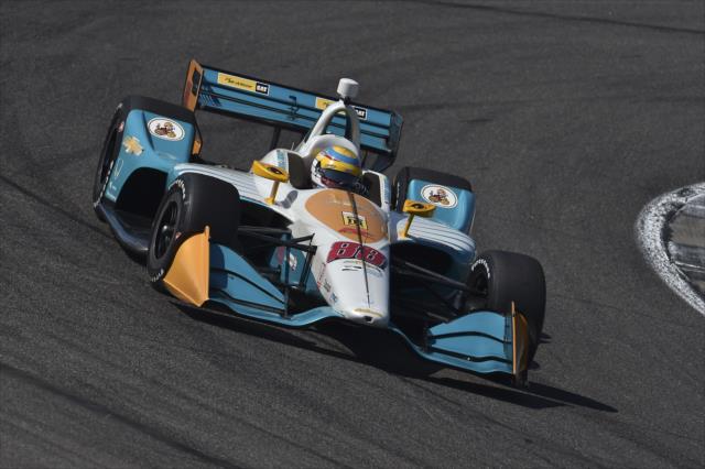 Gabby Chaves rolls into the Turns 5-6 hairpin during practice for the Honda Indy Grand Prix of Alabama -- Photo by: Chris Owens