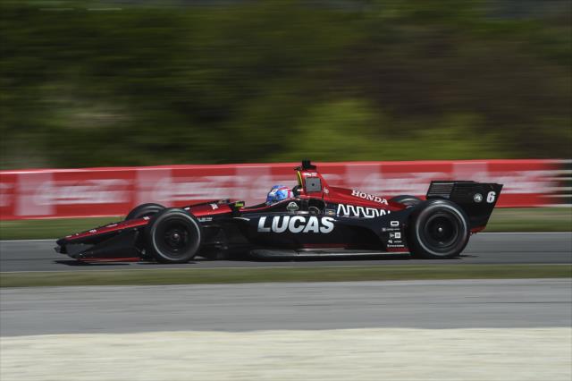 Robert Wickens races toward Turn 12 during qualifications for the Honda Indy Grand Prix of Alabama -- Photo by: Chris Owens