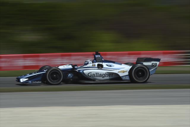 Max Chilton races toward Turn 12 during qualifications for the Honda Indy Grand Prix of Alabama -- Photo by: Chris Owens