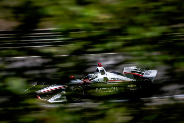 Josef Newgarden sails out of Turn 3 during practice for the Honda Indy Grand Prix of Alabama -- Photo by: Joe Skibinski