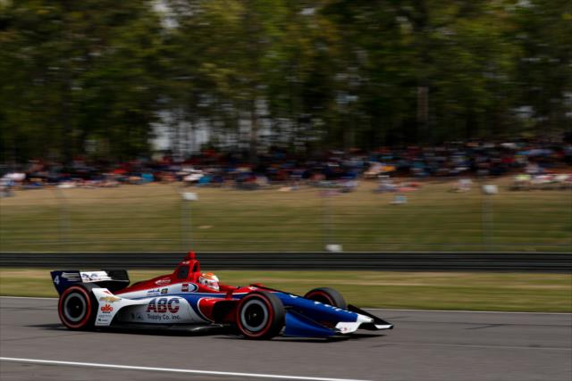 Matheus 'Matt' Leist streaks toward Turn 12 during practice for the Honda Indy Grand Prix of Alabama -- Photo by: Joe Skibinski