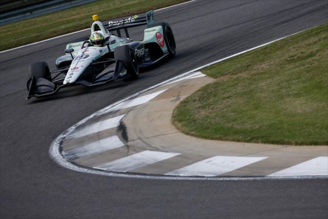 Zachary Claman De Melo sails into the Turn 5 hairpin during practice for the Honda Indy Grand Prix of Alabama -- Photo by: Joe Skibinski